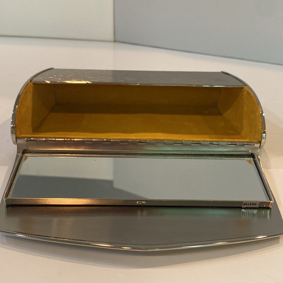 Vintage Poeter / Romo Italy silver metal textured hard shell clutch purse - Picture 14 of 16